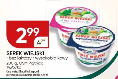 Serek wiejski bez laktozy, wysokobiałkowy OSM Piątnica promocja w Chata Polska
