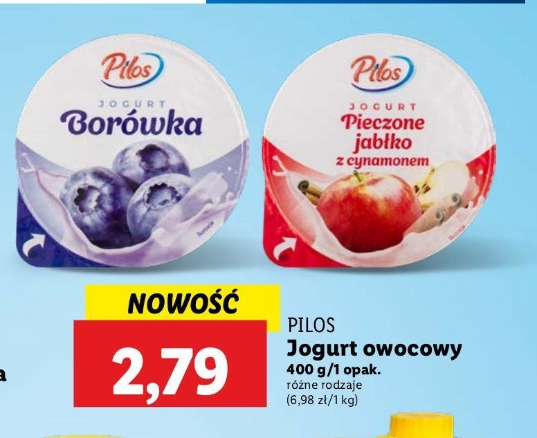 Jogurt pieczone jabłko z cynamonem Pilos promocja w Lidl