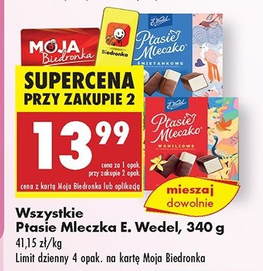 Czekoladki waniliowe E. wedel ptasie mleczko promocja