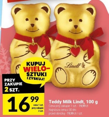 Teddy Milk Lindt, 100 g promocja w Twój Market