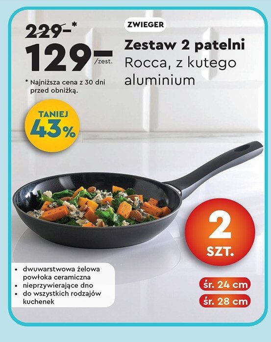 Zestaw patelni rocca 24 cm + 28 cm Zwieger promocja w Biedronka