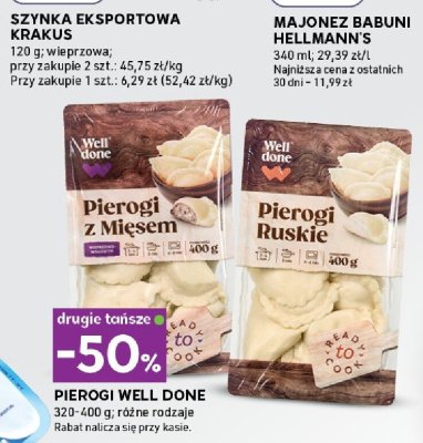 Pierogi, różne rodzaje DRUGIE -50% Well Done promocja w Stokrotka