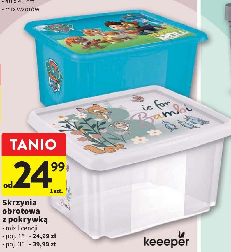 Skrzynka obrotowa z pokryw膮 30 l. Keeeper promocja