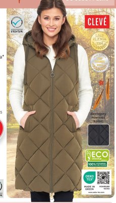Kamizelka puchowa damska Clevé promocja w Biedronka