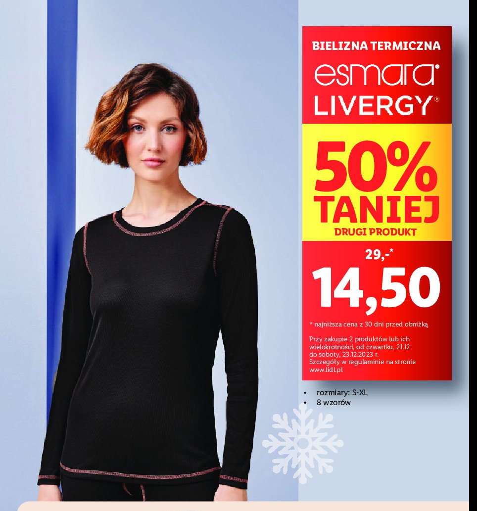 Bielizna termiczna rozm. s-xl Livergy promocja