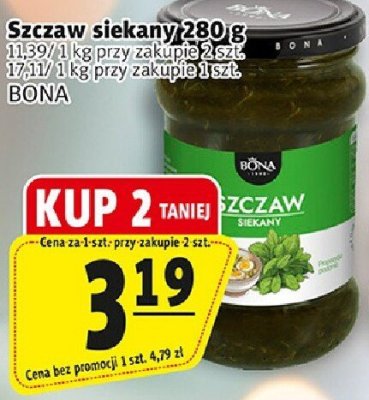 Szczaw siekany Szczaw siekany 280 g BONA promocja w Prim Market