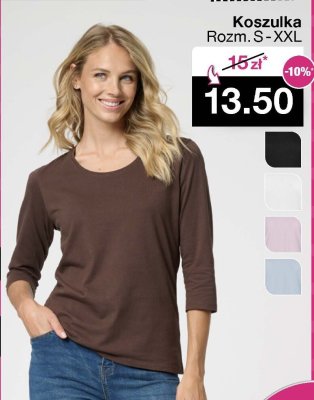 Koszulka damska różne kolory Rozm. S-XXL promocja w Woolworth