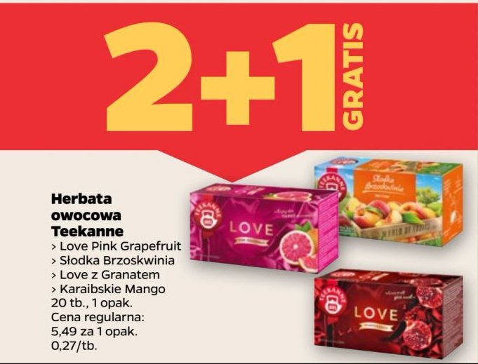 Herbata pink grapefruit Teekanne love promocja w Netto