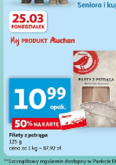 Filety z pstrąga naturalne Auchan promocja