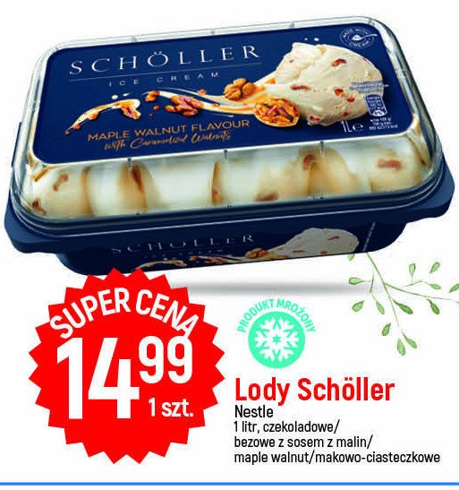 Lody o smaku syropu klonowego z karmelizowanymi orzechami włoskami Scholler ice cream promocja