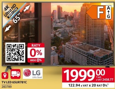 Telewizor LG 65UR781C promocja w Selgros