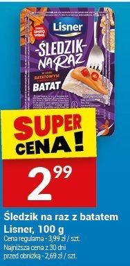 Śledzie na raz z batatem Lisner, 100 g promocja w Twój Market