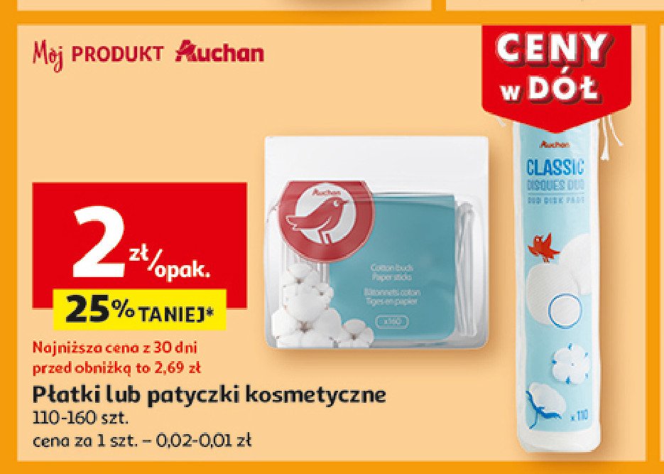 Patyczki kosmetyczne Auchan promocja