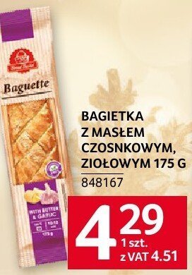 Bagietka z masłem czosnkowym, ziołkowym 175 g promocja w Selgros