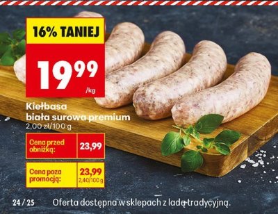 Kiełbasa biała surowa premium promocja w Biedronka
