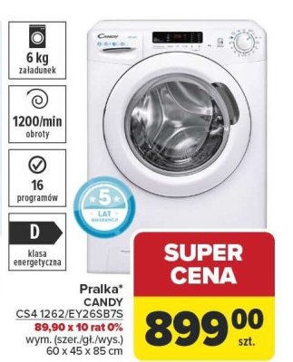 Pralka CS4 1262/EY26SB7S CANDY promocja w Carrefour