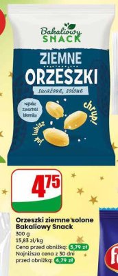 Orzeszki ziemne solone Bakaliowy Snack promocja w Dino