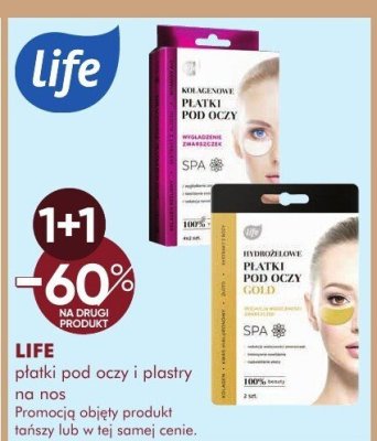 Płatki pod oczy i plastry na nos Life promocja w Super-Pharm