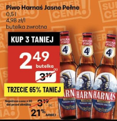 Piwo Harnaś Jasne Pełne 0.5l promocja w Delikatesy Centrum