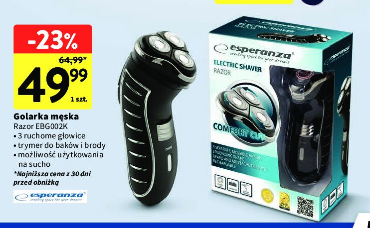 Golarka ebg002k Esperanza promocja w Intermarche