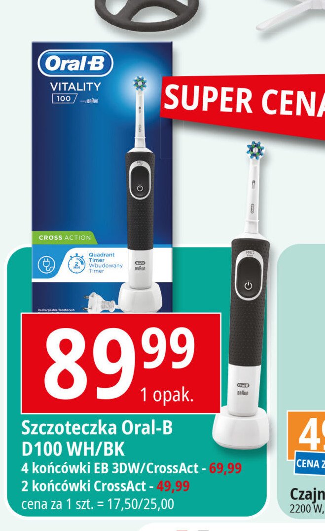 Szczoteczka do z臋b贸w d100 wh ca Oral-b vitality cross action promocja
