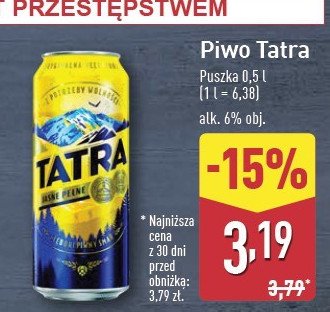 Piwo Tatra jasne pełne promocja