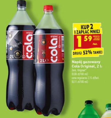 Napój Cola original zero promocja