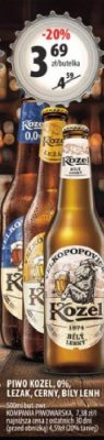 Piwo KOZEL 9% BIAŁY, CZARNY, BIAŁY LEKKI 330ml-500ml promocja w Arhelan