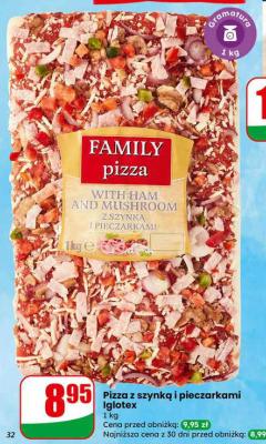 Pizza z szynką i pieczarkami Iglotex promocja w Dino