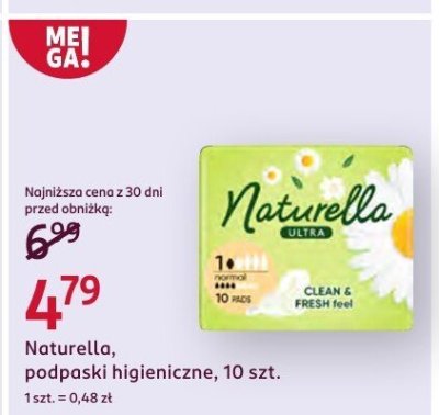 Podpaski higieniczne, 10 szt. promocja w Rossmann