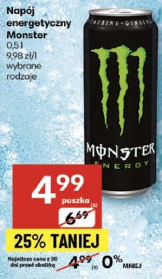 Nap贸j energetyczny Monster energy classic promocja w Delikatesy Centrum