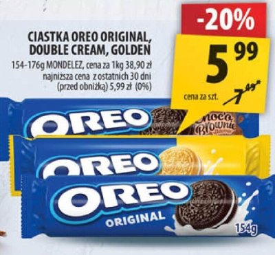 Ciastka Oreo Original, Double Cream, Golden promocja w Arhelan