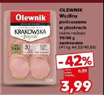 Kiełbasa krakowska sucha z szynki Olewnik promocja w Chorten