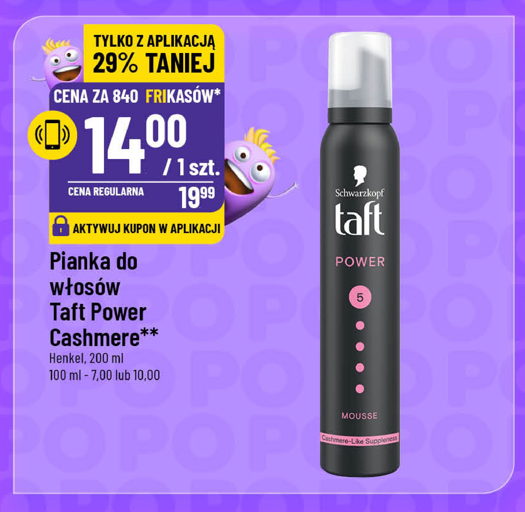 Pianka do włosów Taft power promocja w POLOmarket