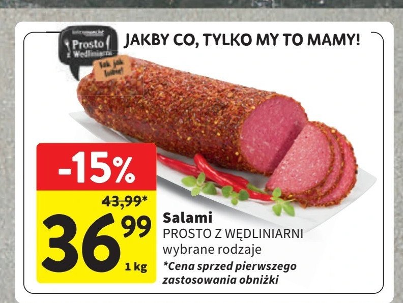 Salami Prosto z wędliniarni promocja w Intermarche