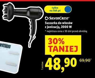 Suszarka do włosów z jonizacją SILVERCREST 2000 W promocja w Lidl
