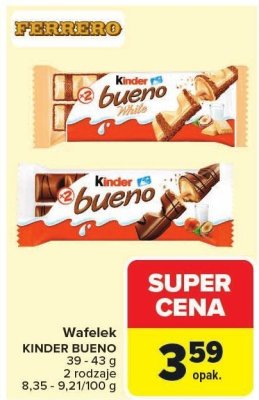 Wafelek KINDER BUENO różne rodzaje promocja w Carrefour Market