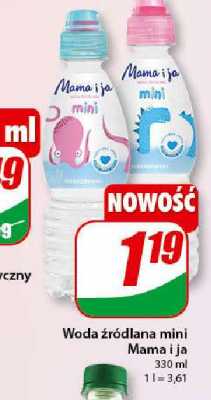 Woda niegazowana r贸偶owa o艣miornica Mama i ja mini promocja
