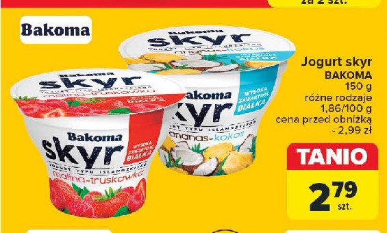 Jogurt ananas- kokos Bakoma skyr promocja