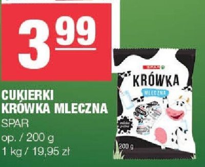 Cukierki krówka mleczna Spar promocja w SPAR