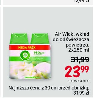 Wkład białe kwiaty Air wick promocja