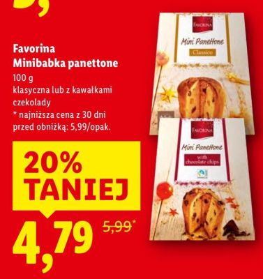 Ciasto Minibabka panettone z kawałkami czekolady promocja w Lidl