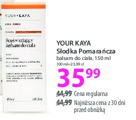 Rozświetlający balsam do ciała słodka pomarańcza Your kaya promocja w Hebe