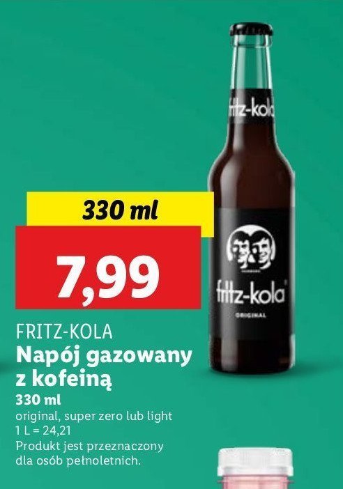 Nap贸j bez cukru Fritz-kola promocja