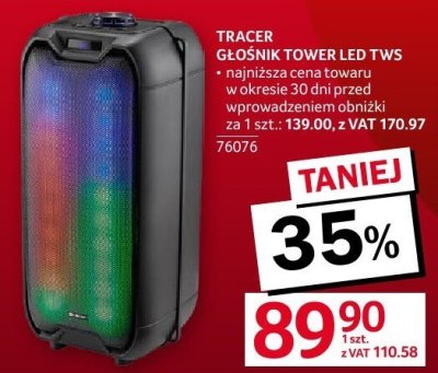 Głośnik TOWER LED TWS TRACER promocja w Selgros