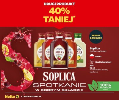 Napój alkoholowy Soplica śliwkowa drugi -40% taniej promocja w Netto