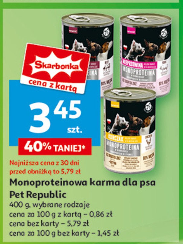 Karma dla psa jagnięcina Pet republic promocja w Auchan