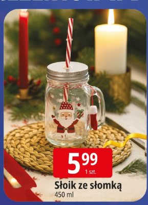 Słoik ze słomką promocja w Leclerc