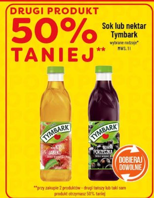 Sok lub nektar Tymbark wybrane rodzaje promocja w POLOmarket