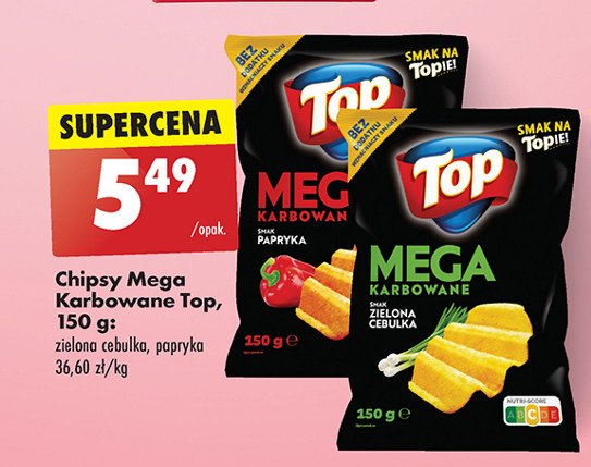 Chipsy karbowane zielona cebulka Top chips Top (biedronka) promocja